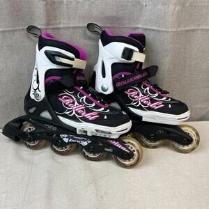 Rollerblade Girls Spitfire JR XTG Kids Skate Black/Pink Adjustable sz 5 to 8